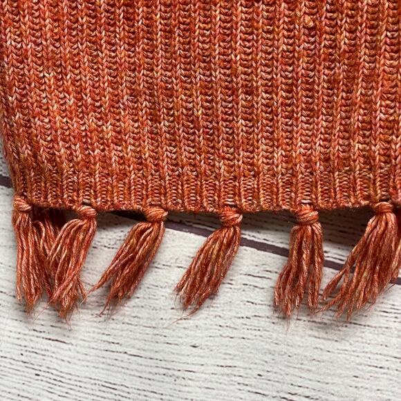 American Eagle Knit Poncho Komono Wrap Shawl Cardigan Sweater Fringe Size OS - Picture 9 of 12